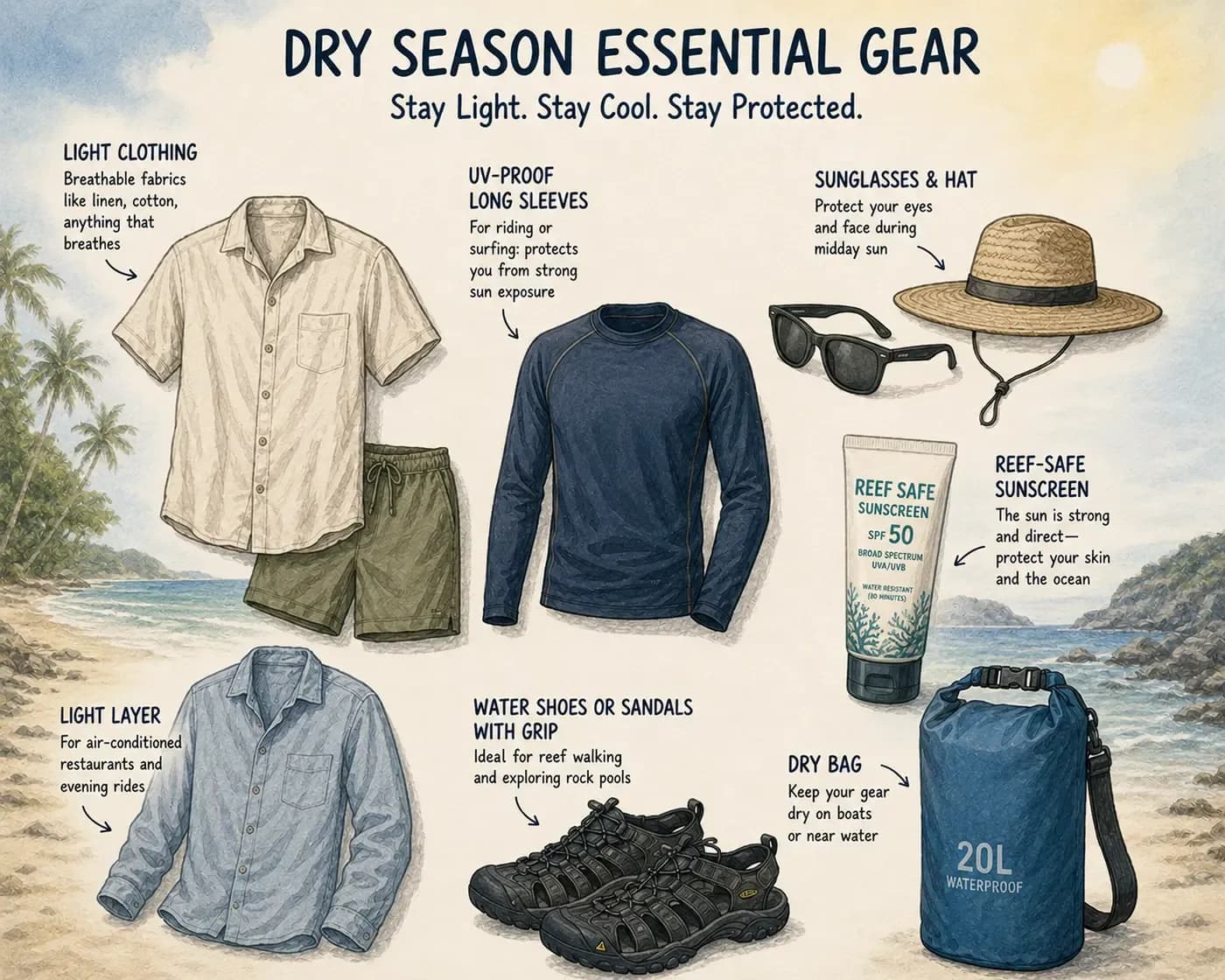 Dry season essential gear