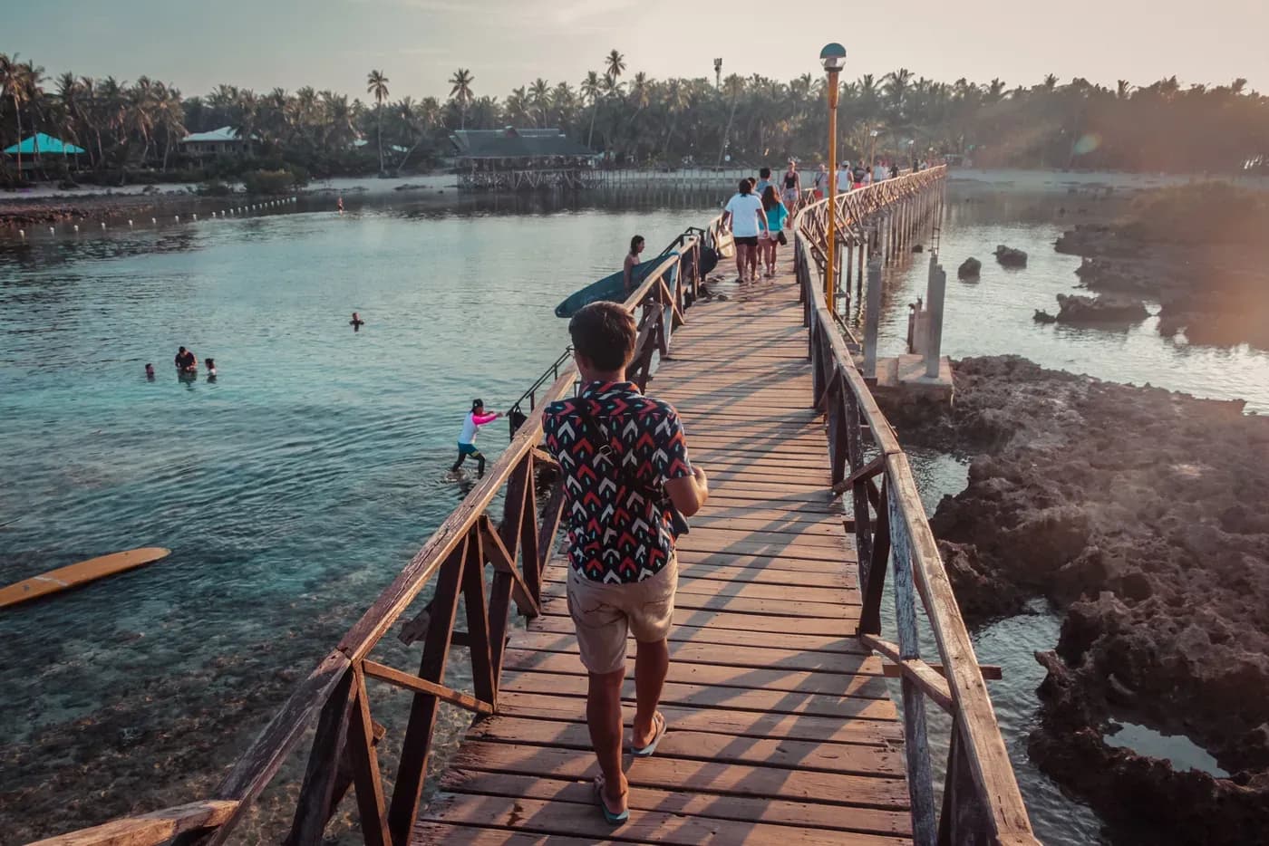 Cloud 9 boardwalk overlooking Siargao's famous surf break